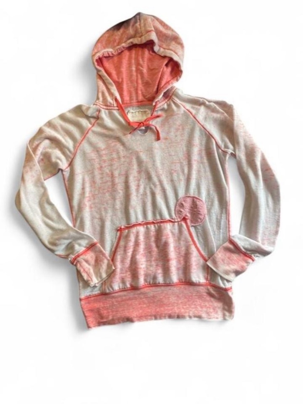 Billabong Pink Coral and Cream Hooded Lightweight Pullover Size M